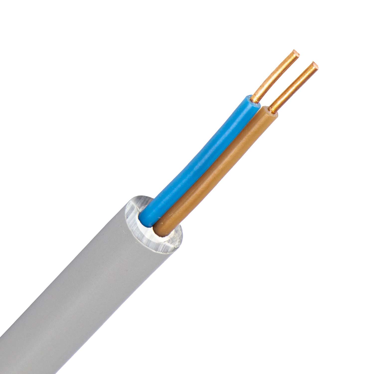 YMvK kabel 2X1,5 mm2 grijs (Dca-s2d2a3) (Ring 100 mtr) - Kabelpro