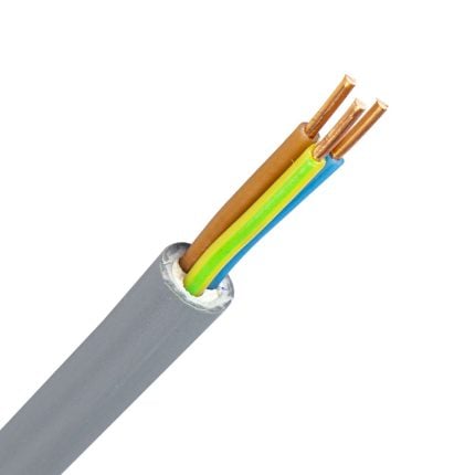 YMvK kabel 3G4,0 mm2 grijs (Dca-s2d2a3) (1 mtr)