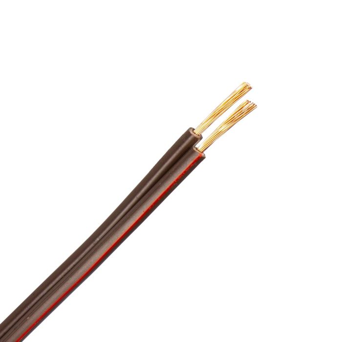 Luidsprekerkabel 70 graden 2X0,75 mm2 bruin/bruin-rood (Haspel 500 mtr) - Afbeelding 1