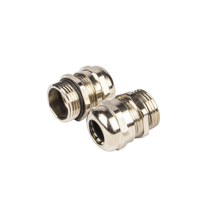 Wartel M20X1,5 mm vernikkeld messing 10-14 mm met NBR O-ring (Zak 25 stuks) - Afbeelding 1