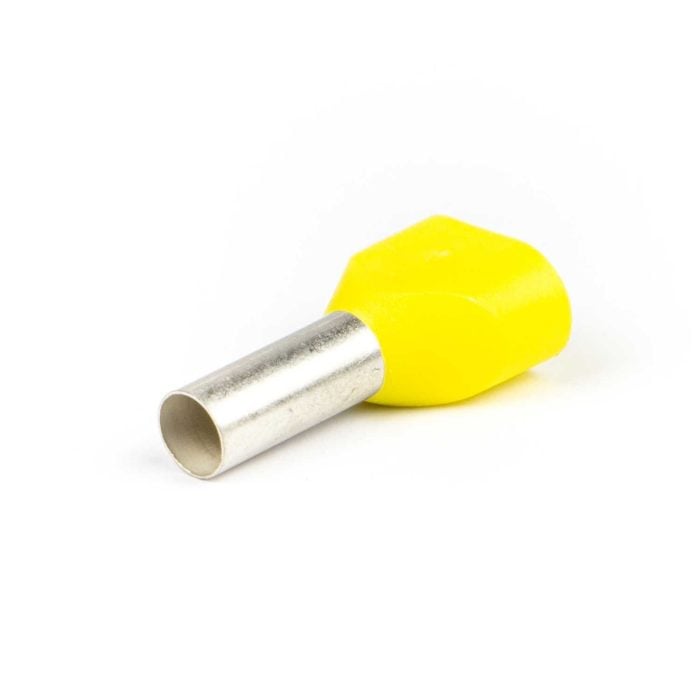 Adereindhuls twin 1,0X10 mm geel (Zak 500 stuks) - Afbeelding 1