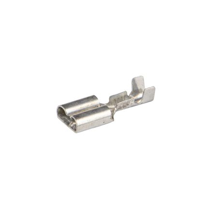 Vlakstekerhuls vertind messing 6,3X0,8 mm 0,5-1 mm2 met weerhaak en dimpel (Zak 1000 stuks)