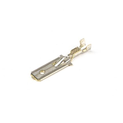 Vlaksteker vertind messing 6,3X0,8 mm 0,5-1 mm2 met weerhaak (Zak 1000 stuks)