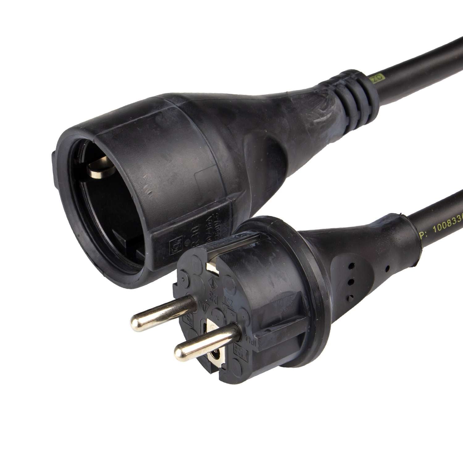 N2530250999 Verlengsnoer H07RN-F (Neopreen) 3G2,5 mm2 rechte stekkers met spatdeksel (25 mtr)