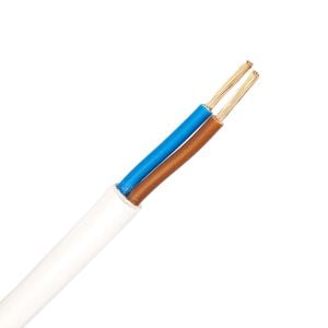 VMVL kabel (H05VV-F) 2X1,5 mm2 wit (Eca) (Ring 100 mtr)