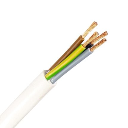 VMVL kabel (H05VV-F) 4G2,5 mm2 wit (Eca) (Haspel 500 mtr)