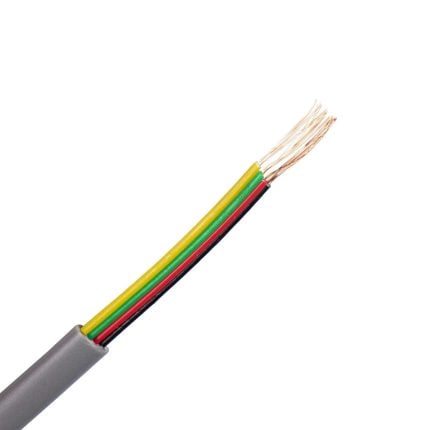 Modulair kabel plat 4-aderig zilvergrijs (Rol 100 mtr)