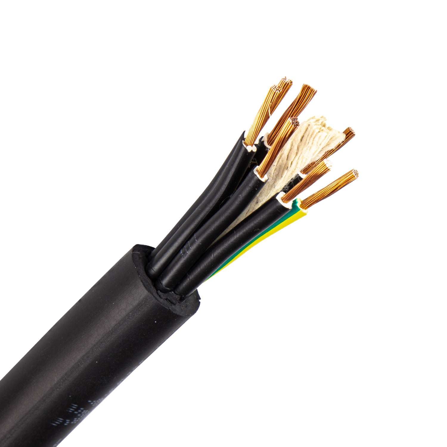 1128.7G25H/ECA H07RN-F (Neopreen) kabel 7G2,5 mm2 zwart (Eca) (Haspel 100 mtr)