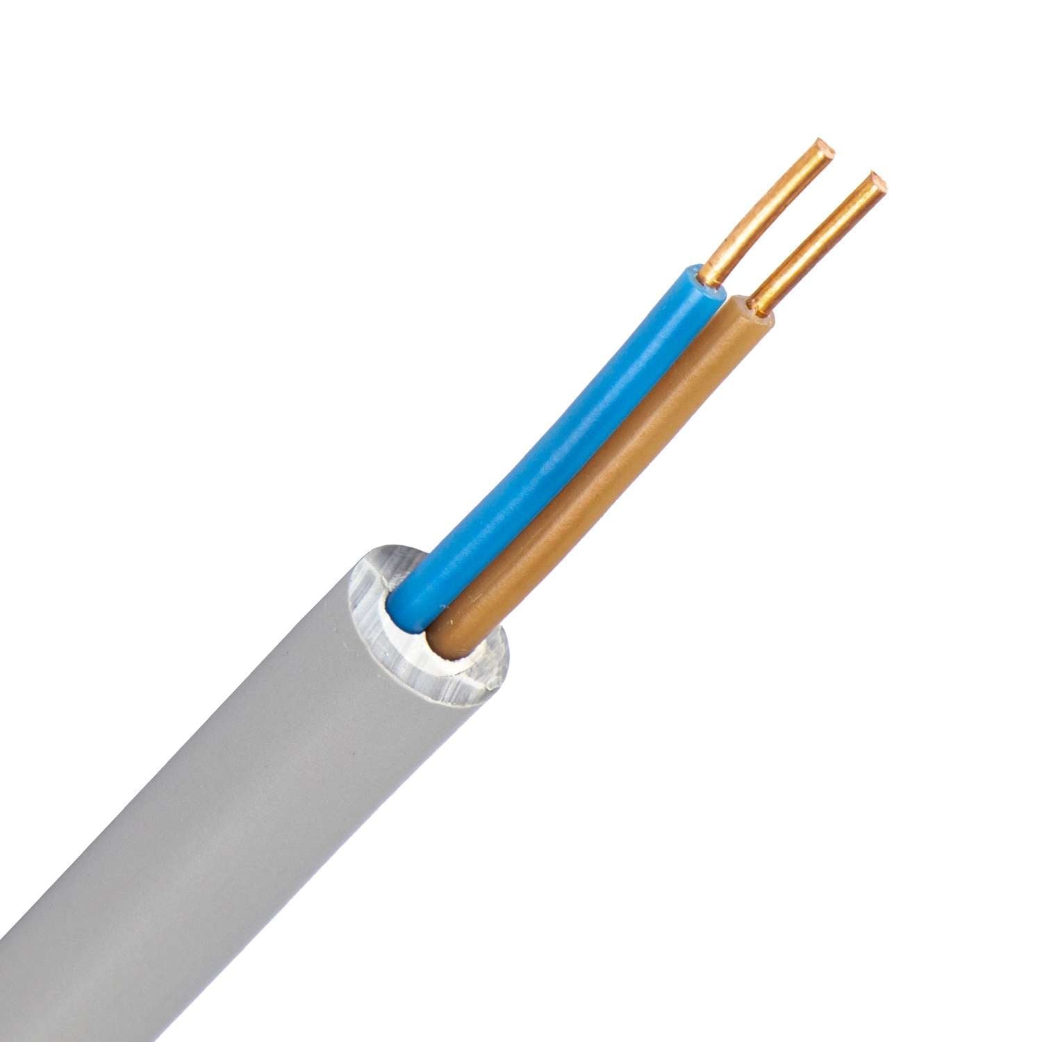 1149.2X15R YMvK kabel 2X1,5 mm2 grijs (Dca-s2d2a3) (Ring 100 mtr)