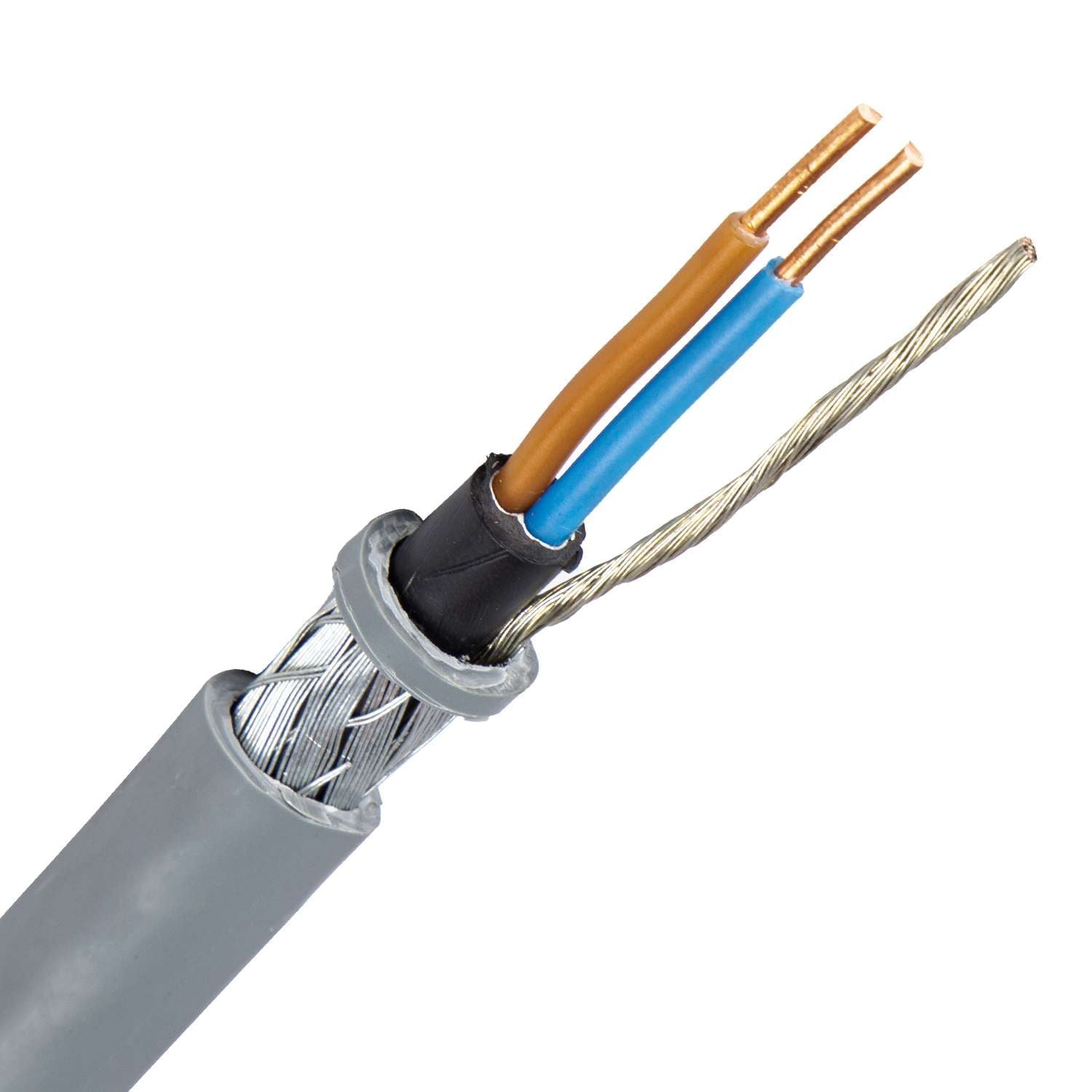 1177.2X25H/DCA VO-YMvK-as kabel 2X2,5/2,5 mm2 grijs (Dca-s2d2a3) (Haspel 500 mtr)