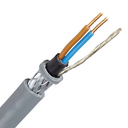 VO-YMvK-as kabel 2X4,0/4,0 mm2 grijs (Dca-s2d2a3) (Ring 100 mtr)