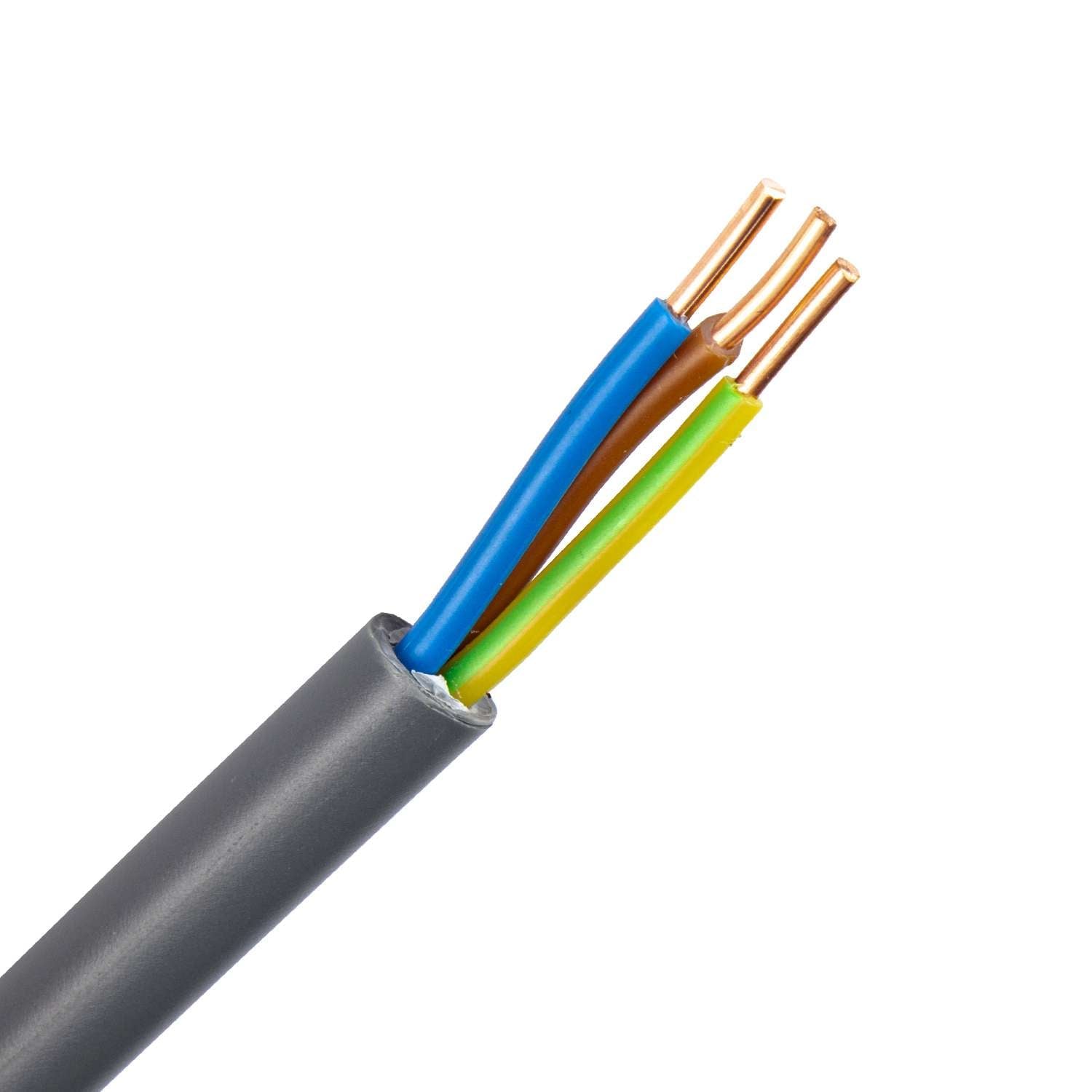 1185.3G15GR XMvK-G kabel 3G1,5 mm2 grijs (Eca) (Ring 100 mtr)