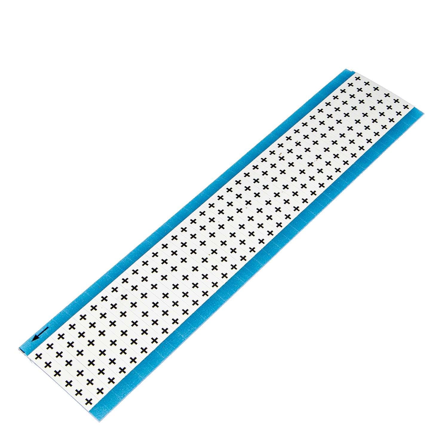 1210.0070-W Etiket 6,2X38 mm wit opdruk "+" (25 kaarten a 36 stuks) (900 stuks)