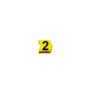 Kabelmarkering 5 mm 1,5-4 mm2 geel opdruk "2" (100 stuks)