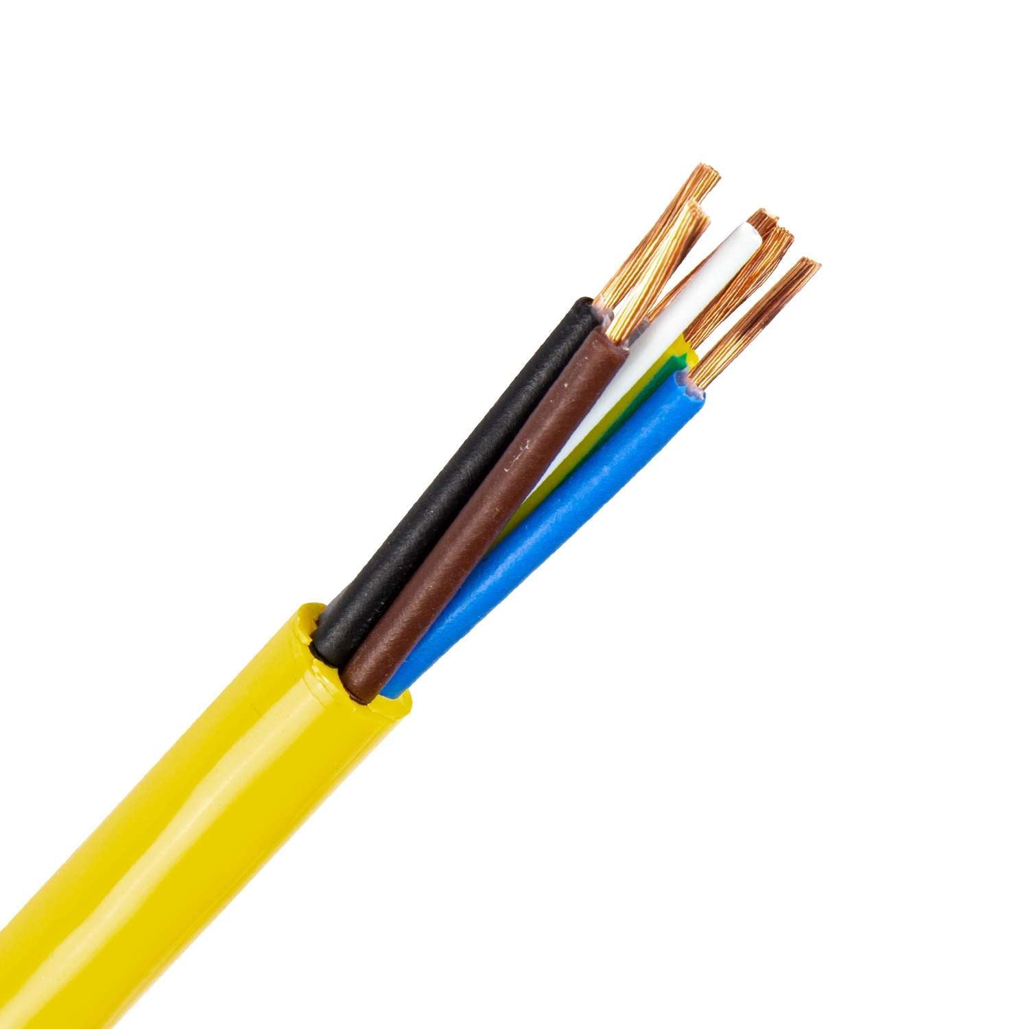 1335.5G10GLR PUR kabel (H05BQ-F) 5G1,0 mm2 geel (Ring 100 mtr)