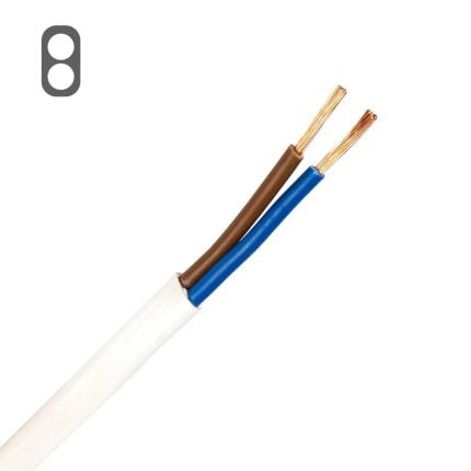 H03VVH2-F kabel 2X0,75 mm2 wit (Eca) (Haspel 500 mtr)