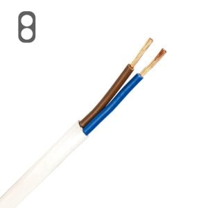 H03VVH2-F kabel 2X0,75 mm2 wit (Eca) (Ring 100 mtr)