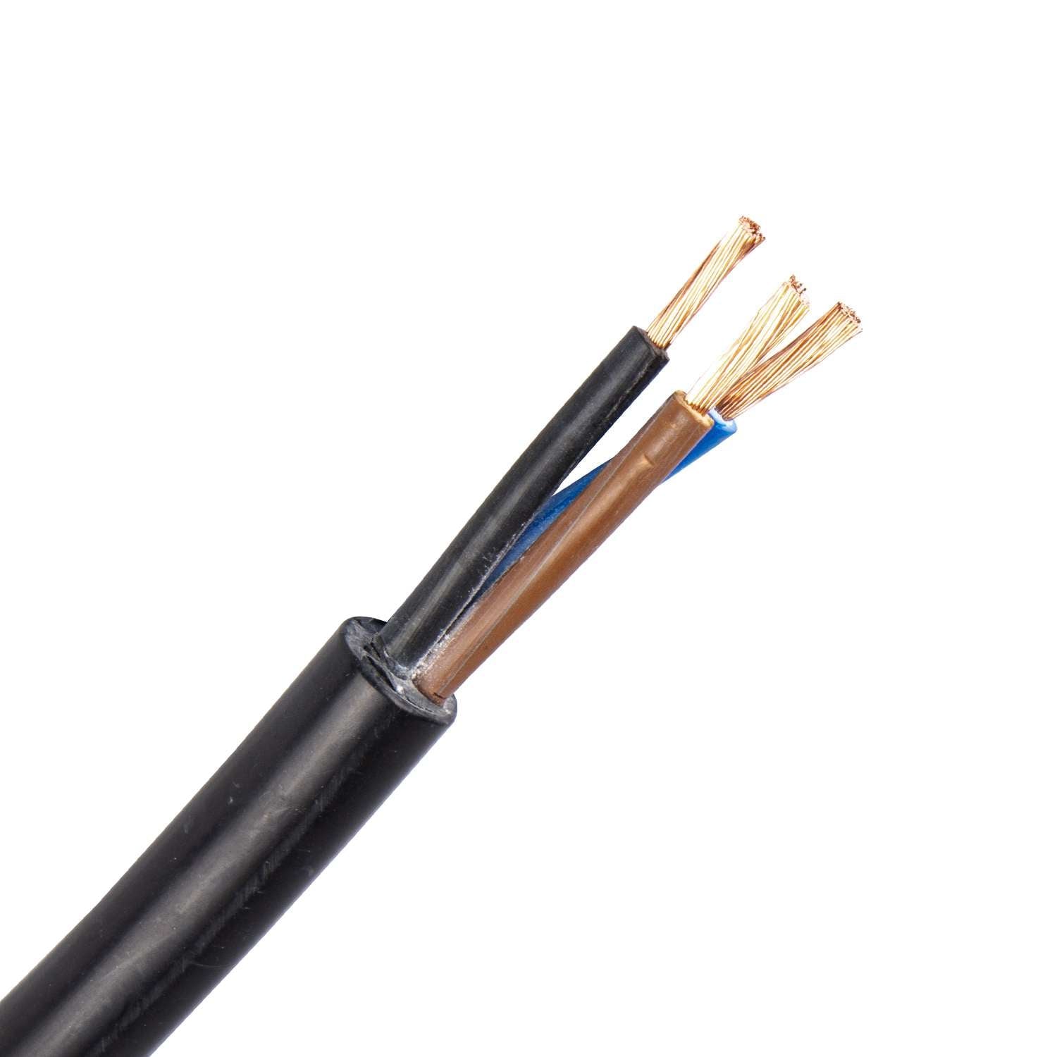1403.3X15ZH-D/SP Z1Z1-K-OB kabel 0,6/1 kV 3X1,5 mm2 zwart (bruin, blauw & zwart) (B2ca-s1d1a1) (Haspel 500 mtr)