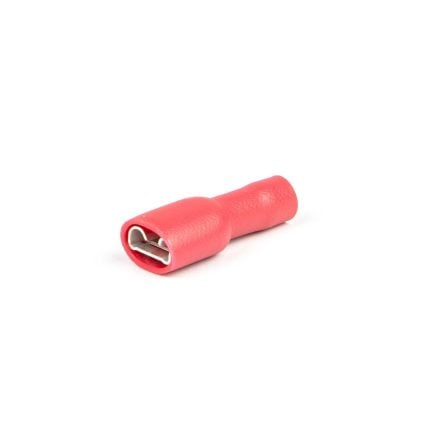 Vlakstekerhuls volledig geïsoleerd 4,8X0,5 mm rood (Zak 100 stuks)