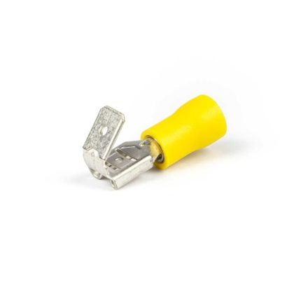 Vlakstekerhuls aftakking 6,3X0,8 mm geel (Zak 500 stuks)