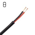 Platte kabel 2X1,5 mm2 zwart, aders: rood, zwart (Rol 100 mtr)