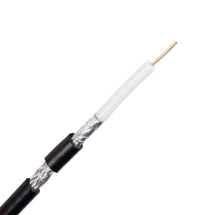 RG59BU coaxkabel massief zwart (Rol 100 mtr)
