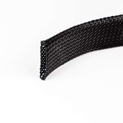 Gevlochten isolatiekous 3-10 mm zwart (Box 15 mtr)