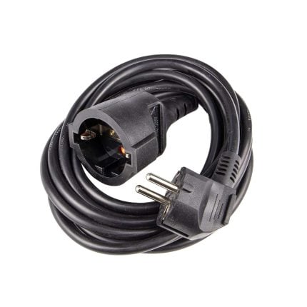 Verlengsnoer 3G1,0 mm2 zwart (3 mtr)
