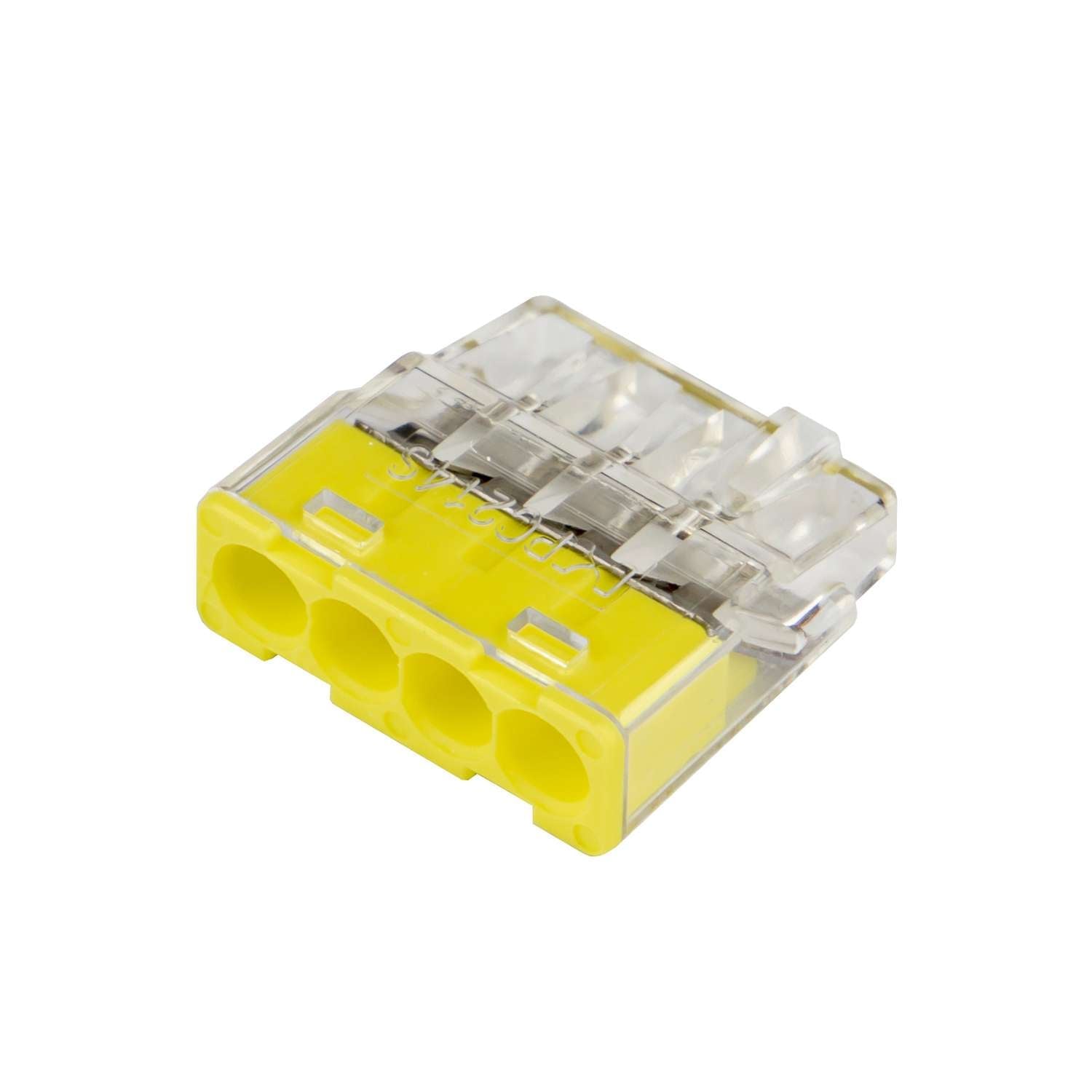 CH2140S Conex lasklem 4P 0,2-2,5 mm2 geel (Doosje 75 stuks)