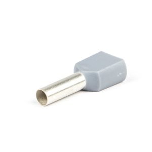 Adereindhuls twin 0,75X10 mm grijs (Zakje 500 stuks)