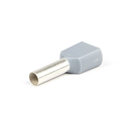 Adereindhuls twin 0,75X10 mm grijs (Zakje 500 stuks)