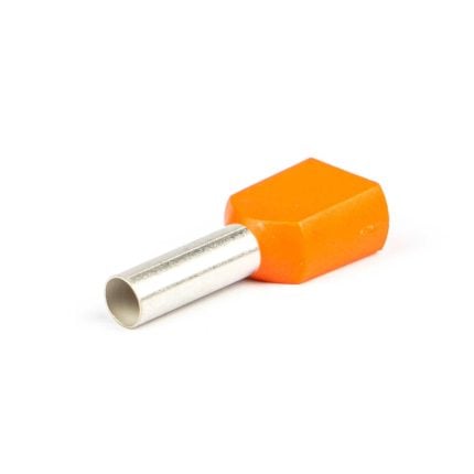 Adereindhuls twin 0,5X8 mm oranje (Zakje 500 stuks)