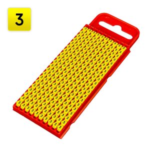 Kabelmarkering klik HT geel 3 mm 2,0-2,8 mm, opdruk: "3" (200 stuks)