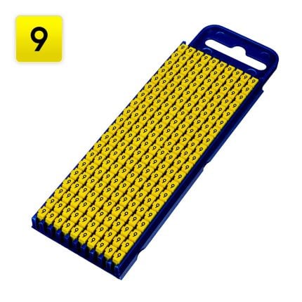Kabelmarkering klik HT geel 3 mm 2,8-3,8 mm, opdruk: "9" (200 stuks)